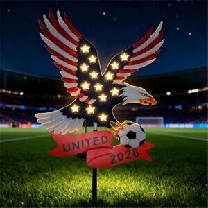 World Cup Solar Eagle Soccer Garden Stake